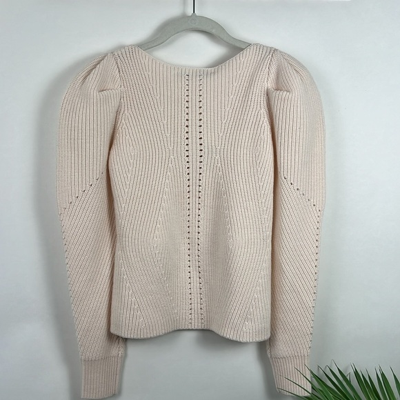 NWT Trina Turk Dalhart Sweater Ecru XS Cream 100% Merino Wool - Picture 3 of 9